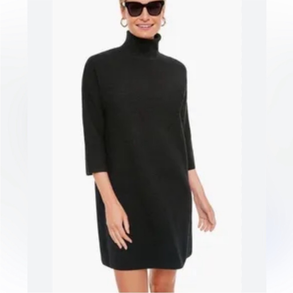 Pomander Place Noir Vivianne Turtleneck Sweater Dress in Shimmery Black Size L